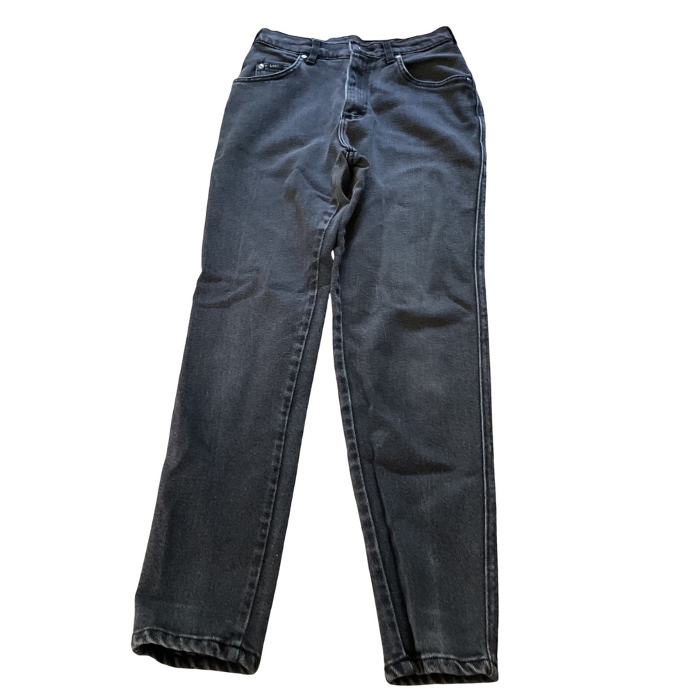 Lee Womens High Waisted Mom Jeans Faded‎ Black Tapered Leg Vintage Style Denim